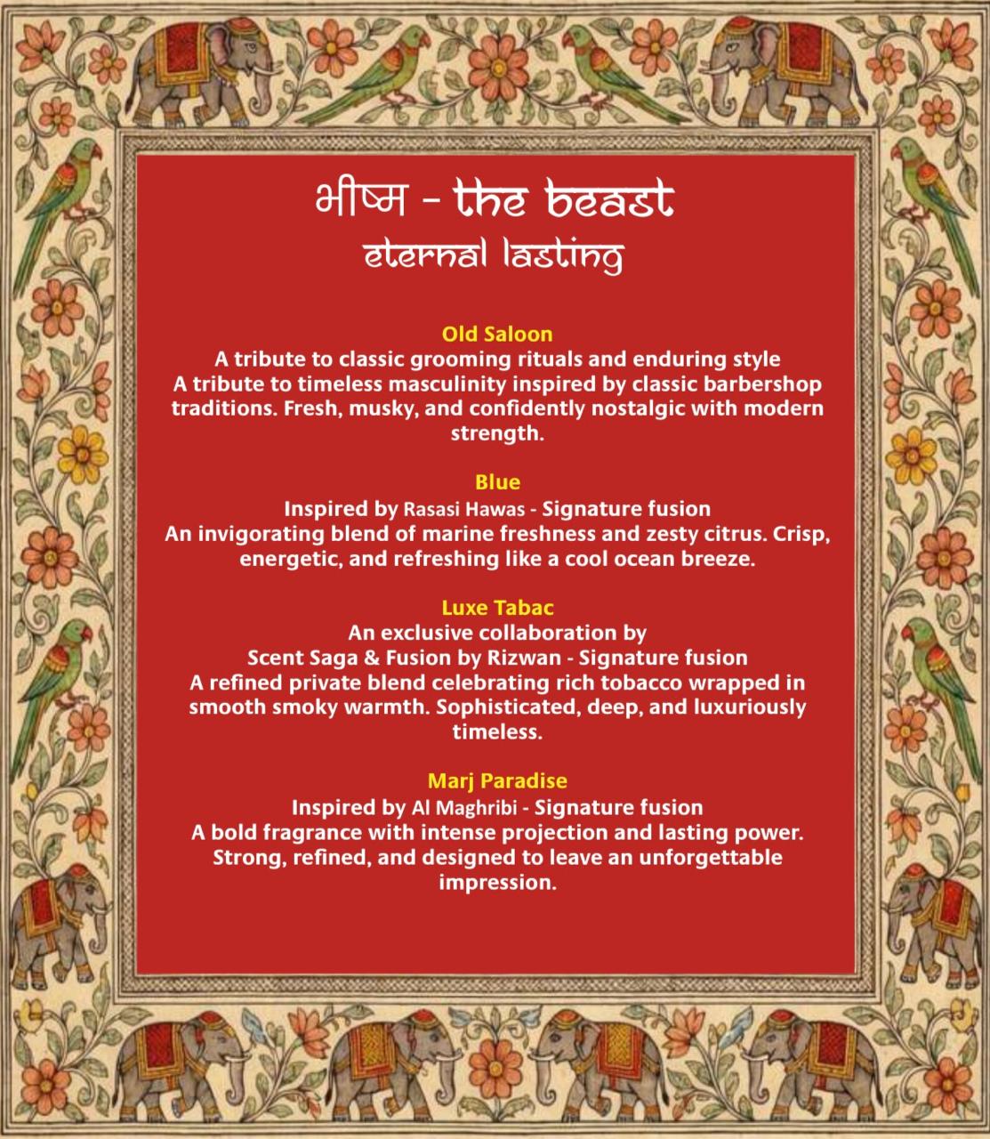 -भीष्म- The beast | Sample Discovery Set – 10 Mini Perfume Sprays (8ml Each)